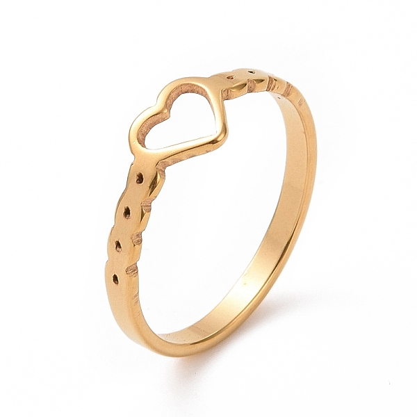PandaHall Ion Plating(IP) 201 Stainless Steel Hollow Heart Finger Ring for Valentine's Day, Golden, 2~6mm, Inner Diameter: 17mm 201...
PandaHall Ion Plating(IP) 201 Stainless Steel Hollow Heart Finger Ring for Valentine's Day, Golden, 2~6mm, Inner Diameter: 17mm 201...