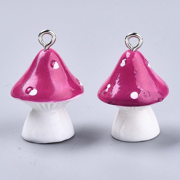 PandaHall Opaque Resin Pendants, with Platinum Tone Iron Loops, Mushroom with Polka Dots, Medium Violet Red, 23~24x17mm, Hole: 2mm...
PandaHall Opaque Resin Pendants, with Platinum Tone Iron Loops, Mushroom with Polka Dots, Medium Violet Red, 23~24x17mm, Hole: 2mm...