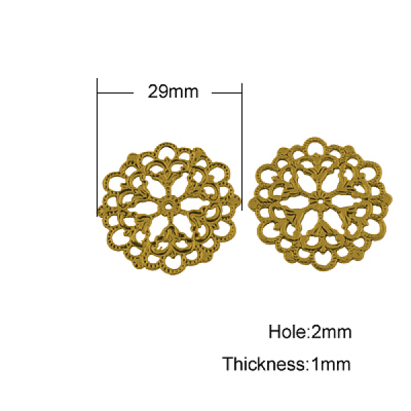 PandaHall Tibetan Style Filigree Joiners Links, Cadmium Free & Lead Free, Flower, Antique Golden, 29x1mm, Hole: 1.2mm Alloy Flower
PandaHall Tibetan Style Filigree Joiners Links, Cadmium Free & Lead Free, Flower, Antique Golden, 29x1mm, Hole: 1.2mm Alloy Flower