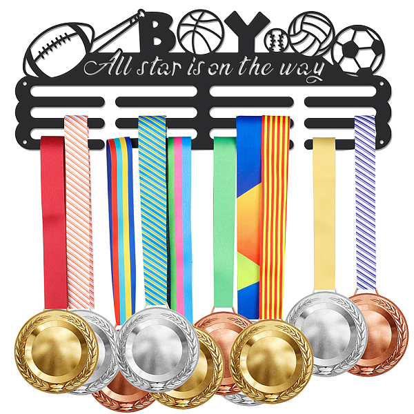 PandaHall Iron Medal Hanger Holder Display Wall Rack, with Screws, Word Boy & Sports Ball, Black, 150x400mm Iron Sports Black
PandaHall Iron Medal Hanger Holder Display Wall Rack, with Screws, Word Boy & Sports Ball, Black, 150x400mm Iron Sports Black