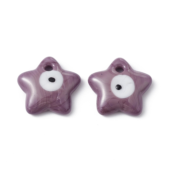 PandaHall Handmade Evil Eye Lampwork Pendants, Star Charm, Old Rose, 23.5~24x24~25x5~6.5mm, Hole: 2.5~3mm Lampwork Star
PandaHall Handmade Evil Eye Lampwork Pendants, Star Charm, Old Rose, 23.5~24x24~25x5~6.5mm, Hole: 2.5~3mm Lampwork Star