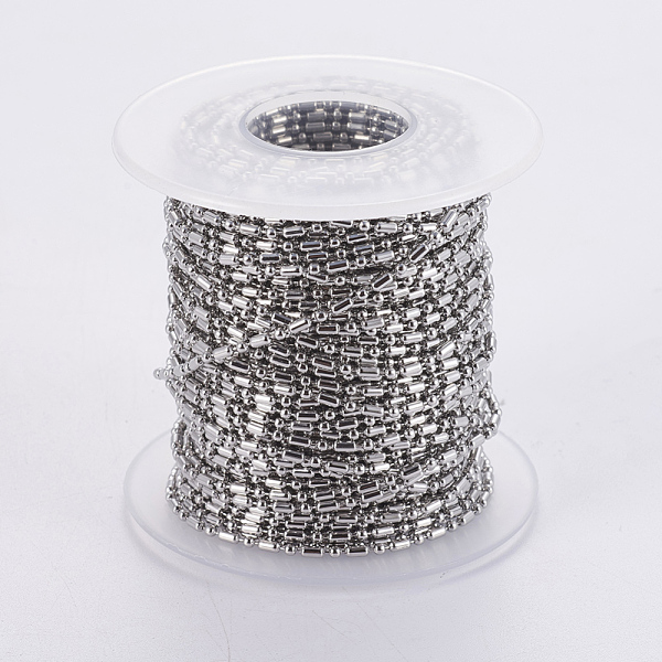 PandaHall 304 Stainless Steel Ball Chains, with Spool, Round with Oval, Stainless Steel Color, 1.5mm and 3x1.5mm, about 65.61 Feet(20m)/roll...
PandaHall 304 Stainless Steel Ball Chains, with Spool, Round with Oval, Stainless Steel Color, 1.5mm and 3x1.5mm, about 65.61 Feet(20m)/roll...