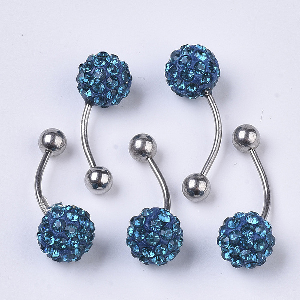 PandaHall Stainless Steel Body Jewelry, Belly Rings, with Polymer Clay Rhinestones, Round Ball Curved Barbell Navel Rings, Light Sapphire..., Blue
PandaHall Stainless Steel Body Jewelry, Belly Rings, with Polymer Clay Rhinestones, Round Ball Curved Barbell Navel Rings, Light Sapphire..., Blue
