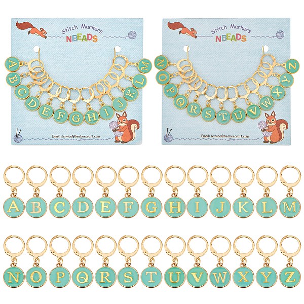PandaHall 26 Pcs Letter A to Z Stitch Markers, Alloy Enamel Crochet Stitch Marker Charms Flat Round Removable Locking Stitch Marker for..., Green
PandaHall 26 Pcs Letter A to Z Stitch Markers, Alloy Enamel Crochet Stitch Marker Charms Flat Round Removable Locking Stitch Marker for..., Green