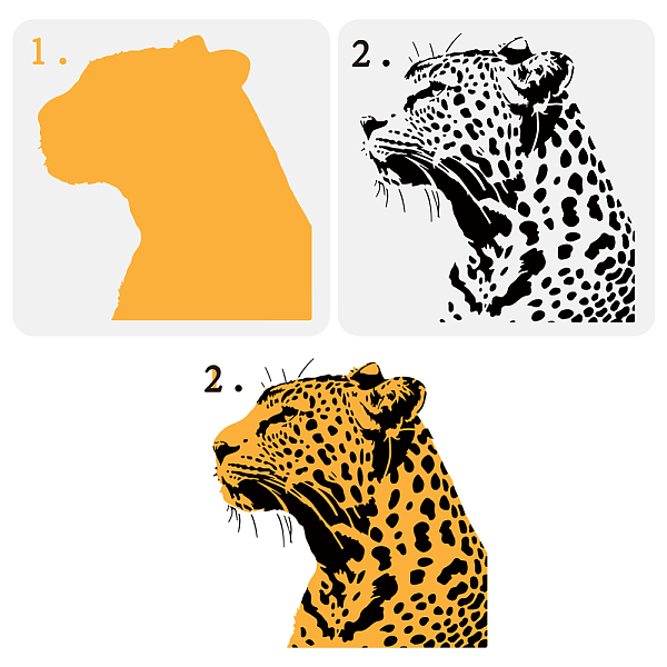 PandaHall 2Pcs 2 Styles PET Hollow Out Drawing Painting Stencils, for DIY Scrapbook, Photo Album, Leopard, 300x300mm, 1pc/style Plastic...
PandaHall 2Pcs 2 Styles PET Hollow Out Drawing Painting Stencils, for DIY Scrapbook, Photo Album, Leopard, 300x300mm, 1pc/style Plastic...