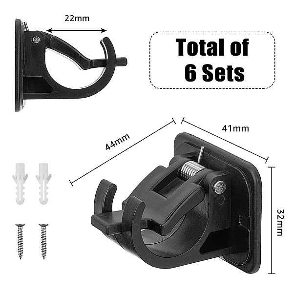 PandaHall Plastic Rod Bracket for Clothes Hanger, Toothpaste, Closet Rod, Kitchen & Bathroom & Living Room Supplies, Black, 41x44x32mm...
PandaHall Plastic Rod Bracket for Clothes Hanger, Toothpaste, Closet Rod, Kitchen & Bathroom & Living Room Supplies, Black, 41x44x32mm...