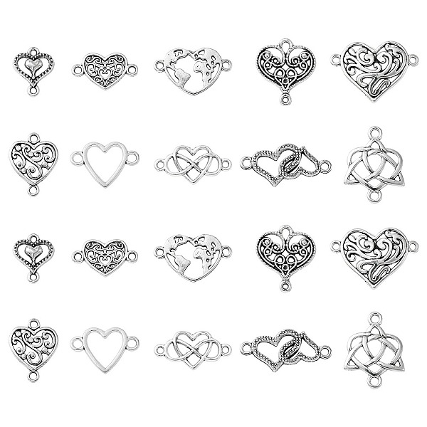 PandaHall 100Pcs 10 Styles Tibetan Style Alloy Connector Charms, Heart Links, Lead Free & Cadmium Free, for Valentine's Day, Antique Silver...
PandaHall 100Pcs 10 Styles Tibetan Style Alloy Connector Charms, Heart Links, Lead Free & Cadmium Free, for Valentine's Day, Antique Silver...