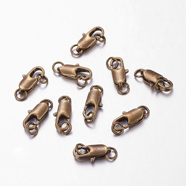 PandaHall Brass Lobster Claw Clasps, Cadmium Free & Nickel Free & Lead Free, Antique Bronze, 16x6mm, Hole: 2.5mm Brass Others
PandaHall Brass Lobster Claw Clasps, Cadmium Free & Nickel Free & Lead Free, Antique Bronze, 16x6mm, Hole: 2.5mm Brass Others