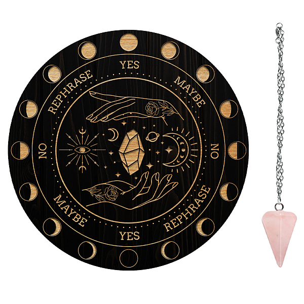 PandaHall AHANDMAKER 7.8" Witch Pendulum Board, Wooden Dowsing Planchette with Rose Quartz Crystal Dowsing Pendulums Witchcraft Divination...
PandaHall AHANDMAKER 7.8" Witch Pendulum Board, Wooden Dowsing Planchette with Rose Quartz Crystal Dowsing Pendulums Witchcraft Divination...