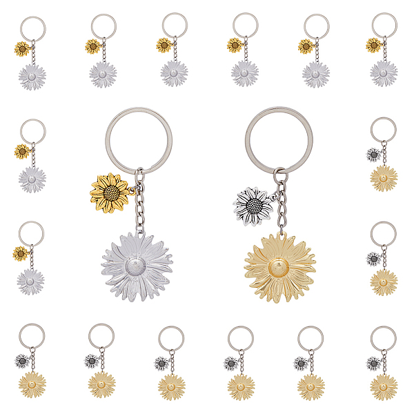 PandaHall SUPERFINDINGS 16Pcs 2 Colors Sunflower Alloy Pendant Keychain, with Iron Findings, Mixed Color, 8.8cm, 8pcs/color Alloy Flower
PandaHall SUPERFINDINGS 16Pcs 2 Colors Sunflower Alloy Pendant Keychain, with Iron Findings, Mixed Color, 8.8cm, 8pcs/color Alloy Flower