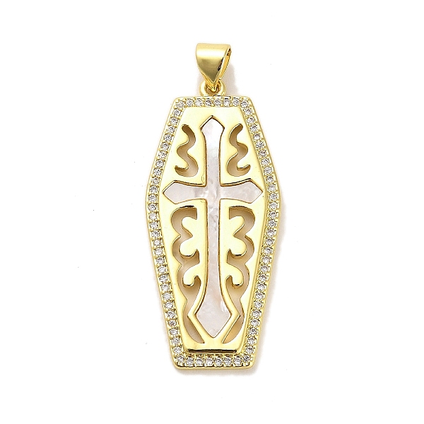 PandaHall Brass Micro Pave Cubic Zirconia Pendants, with Shell, Real 18K Gold Plated, Hexagon, 37x16.5x2mm, Hole: 5x3.5mm Brass+Cubic..., Clear
PandaHall Brass Micro Pave Cubic Zirconia Pendants, with Shell, Real 18K Gold Plated, Hexagon, 37x16.5x2mm, Hole: 5x3.5mm Brass+Cubic..., Clear