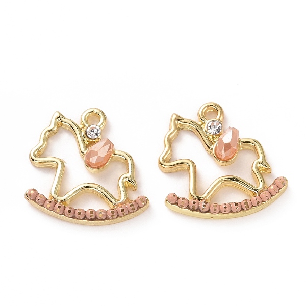 PandaHall Rack Plating Alloy Crystal Rhinestone Pendants, with Resin Beads, Real 16K Gold Plated, Rocking Horse, Pink, 18x18x5mm, Hole...
PandaHall Rack Plating Alloy Crystal Rhinestone Pendants, with Resin Beads, Real 16K Gold Plated, Rocking Horse, Pink, 18x18x5mm, Hole...
