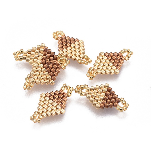 PandaHall MIYUKI & TOHO Handmade Japanese Seed Beads Links, Loom Pattern, Rhombus, Sienna, 19~20x10~11x1.8mm, Hole: 1.5mm Glass Rhombus..., Brown
PandaHall MIYUKI & TOHO Handmade Japanese Seed Beads Links, Loom Pattern, Rhombus, Sienna, 19~20x10~11x1.8mm, Hole: 1.5mm Glass Rhombus..., Brown