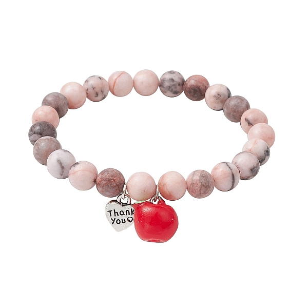 PandaHall Teachers' Day Thank You 8mm Round Natural Zebra Jasper Stretch Bracelets, Apple Resin Charm Bracelets for Women, Inner Diameter..., Red
PandaHall Teachers' Day Thank You 8mm Round Natural Zebra Jasper Stretch Bracelets, Apple Resin Charm Bracelets for Women, Inner Diameter..., Red