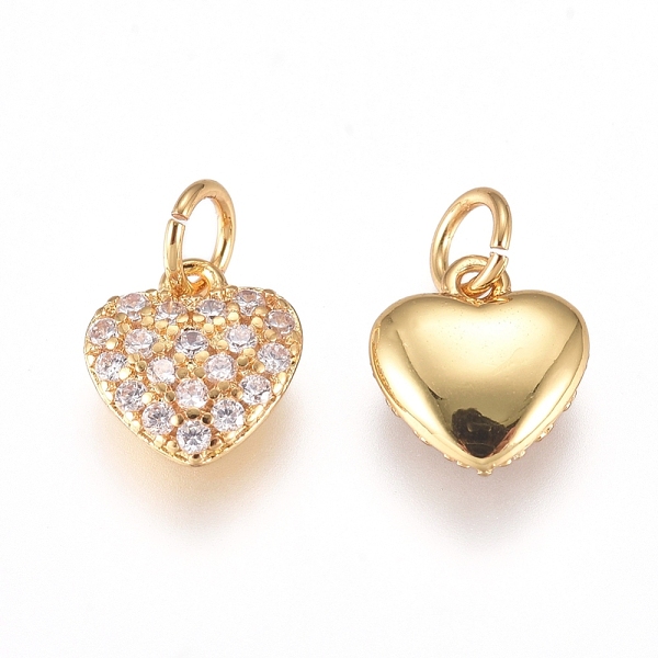 PandaHall Brass Charms, with Micro Pave Cubic Zirconia and Jump Rings, Heart, Clear, Golden, 7.5x7x2.5mm, Hole: 2.5mm Brass+Cubic Zirconia...
PandaHall Brass Charms, with Micro Pave Cubic Zirconia and Jump Rings, Heart, Clear, Golden, 7.5x7x2.5mm, Hole: 2.5mm Brass+Cubic Zirconia...