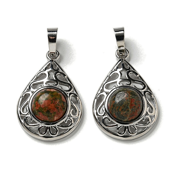 PandaHall Natural Unakite Pendants, Rack Plating Brass Hollow Teardrop Charms, Cadmium Free & Lead Free, Platinum, 29.5x19.5x7.5mm, Hole...
PandaHall Natural Unakite Pendants, Rack Plating Brass Hollow Teardrop Charms, Cadmium Free & Lead Free, Platinum, 29.5x19.5x7.5mm, Hole...