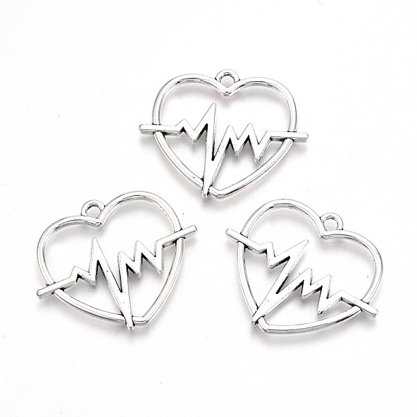 PandaHall Tibetan Style Alloy Pendants, Lead Free & Cadmium Free, Heart with Heart Beat, Antique Silver, 24.5x29.5x2mm, Hole: 2mm, about...
PandaHall Tibetan Style Alloy Pendants, Lead Free & Cadmium Free, Heart with Heart Beat, Antique Silver, 24.5x29.5x2mm, Hole: 2mm, about...