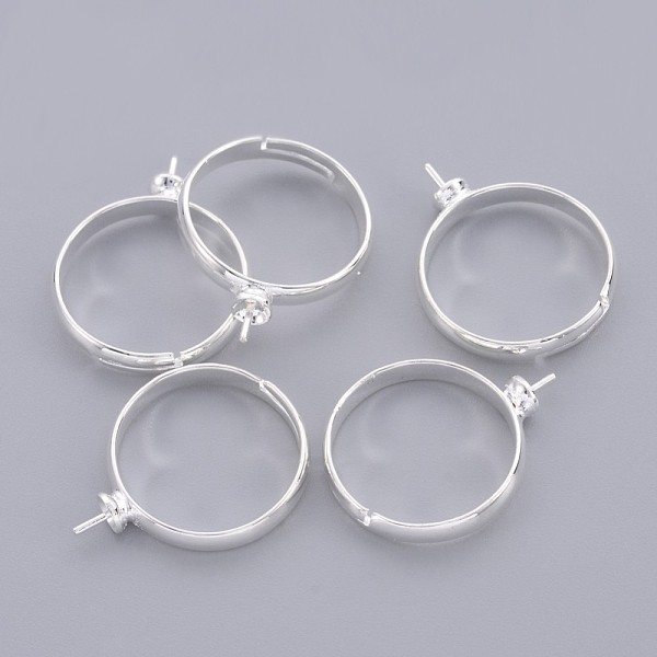 PandaHall Ring mountings And Settings, Adjustable, Silver Color Plated, 19mm in diameter Brass
PandaHall Ring mountings And Settings, Adjustable, Silver Color Plated, 19mm in diameter Brass