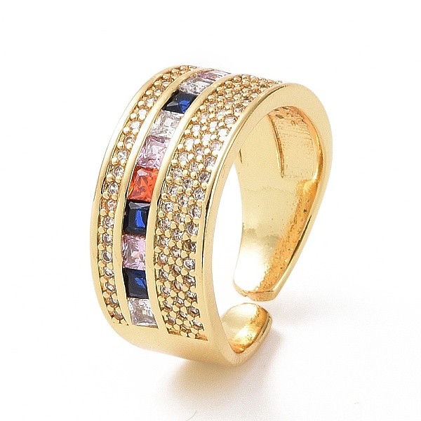 PandaHall Colorful Cubic Zirconia Rectangle Open Cuff Ring, Brass Jewelry for Women, Real 18K Gold Plated, Inner Diameter: 17mm Brass+Cubic...
PandaHall Colorful Cubic Zirconia Rectangle Open Cuff Ring, Brass Jewelry for Women, Real 18K Gold Plated, Inner Diameter: 17mm Brass+Cubic...