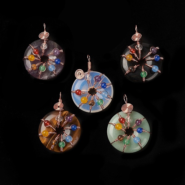 PandaHall Natural & Synthetic Gemstone Pendants, with Rose Gold Brass Findings, Donut/Pi Disc with Beaded Charms, 41~42x31x11.5~12.5mm, Hole...
PandaHall Natural & Synthetic Gemstone Pendants, with Rose Gold Brass Findings, Donut/Pi Disc with Beaded Charms, 41~42x31x11.5~12.5mm, Hole...