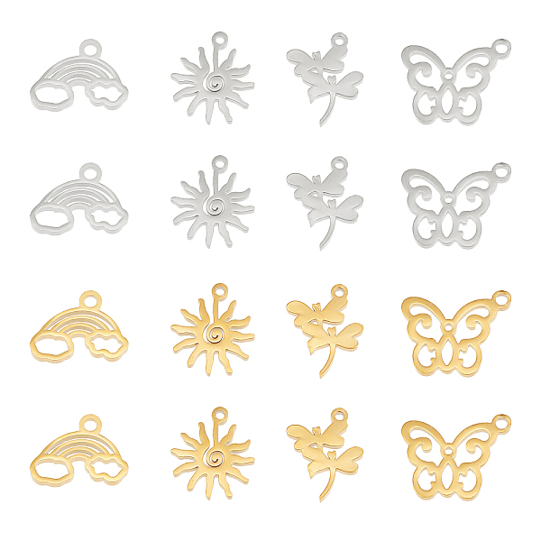 PandaHall DICOSMETIC 32Pcs 8 Style 304 Stainless Steel Charms, Laser Cut, Rainbow & Dragonfly & Sun & Butterfly, Mixed Color...
PandaHall DICOSMETIC 32Pcs 8 Style 304 Stainless Steel Charms, Laser Cut, Rainbow & Dragonfly & Sun & Butterfly, Mixed Color...