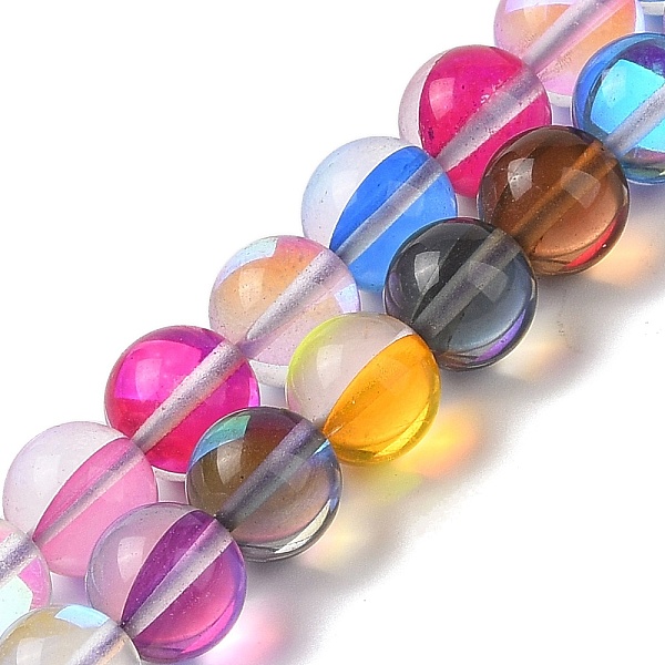 PandaHall Electroplated Synthetic Moonstone Beads Strands, Dyed, Holographic Beads, Half AB Color Plated, Round, Mixed Color, 10mm, Hole..., Multicolor
PandaHall Electroplated Synthetic Moonstone Beads Strands, Dyed, Holographic Beads, Half AB Color Plated, Round, Mixed Color, 10mm, Hole..., Multicolor