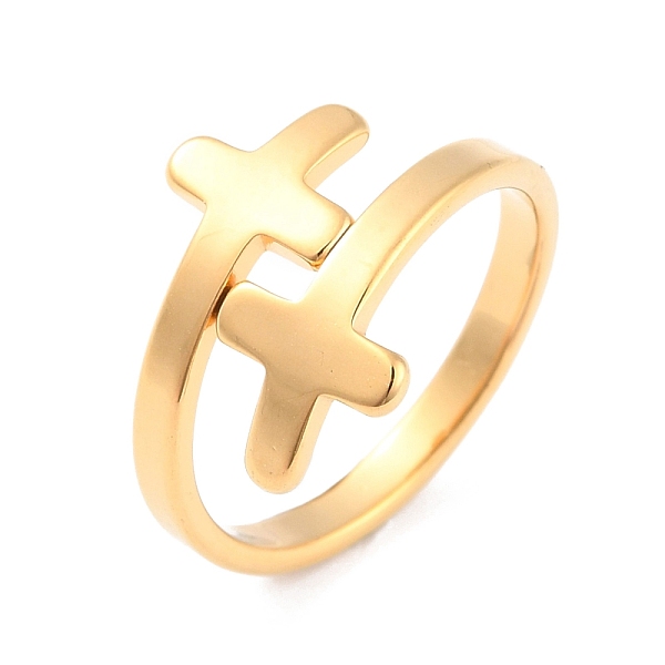PandaHall Ion Plating(IP) 304 Stainless Steel Cross Cuff Ring, Wide Open Ring for Women, Golden, US Size 7(17.3mm) 304 Stainless Steel
PandaHall Ion Plating(IP) 304 Stainless Steel Cross Cuff Ring, Wide Open Ring for Women, Golden, US Size 7(17.3mm) 304 Stainless Steel