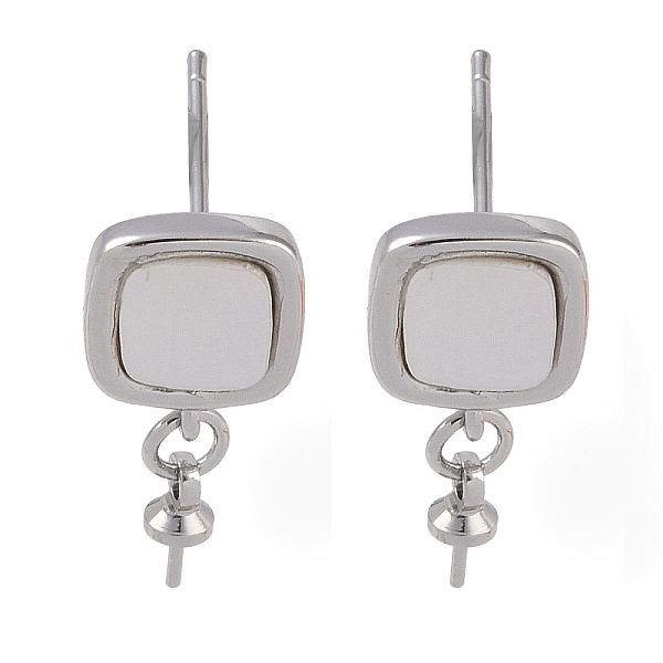 PandaHall Brass with Shell Stud Earring Findings, with 925 Sterling Silver Pin, Square, Platinum, 17.5x8.5mm, Pin: 11.5x0.7mm & 2.7x0.6mm...
PandaHall Brass with Shell Stud Earring Findings, with 925 Sterling Silver Pin, Square, Platinum, 17.5x8.5mm, Pin: 11.5x0.7mm & 2.7x0.6mm...