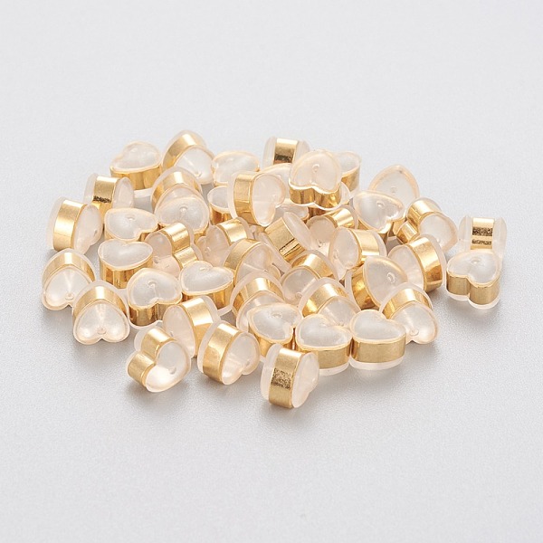 PandaHall Eco-Friendly Plastic Ear Nuts, Earring Backs, with 304 Stainless Steel Findings, Heart, White, Golden, 5.5x6x5~5.5mm, Hole...
PandaHall Eco-Friendly Plastic Ear Nuts, Earring Backs, with 304 Stainless Steel Findings, Heart, White, Golden, 5.5x6x5~5.5mm, Hole...