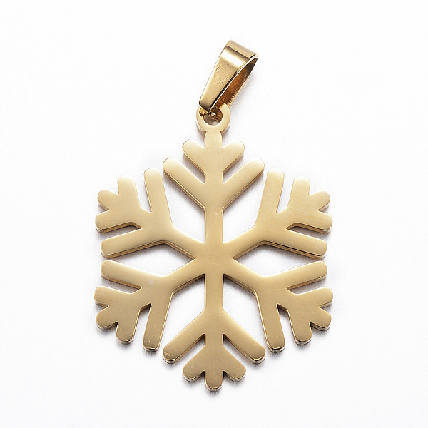 PandaHall Ion Plating(IP) 304 Stainless Steel Pendants, Christmas, Snowflake, Golden, 33.5x27x1.5mm, Hole: 3x5mm 304 Stainless Steel...
PandaHall Ion Plating(IP) 304 Stainless Steel Pendants, Christmas, Snowflake, Golden, 33.5x27x1.5mm, Hole: 3x5mm 304 Stainless Steel...