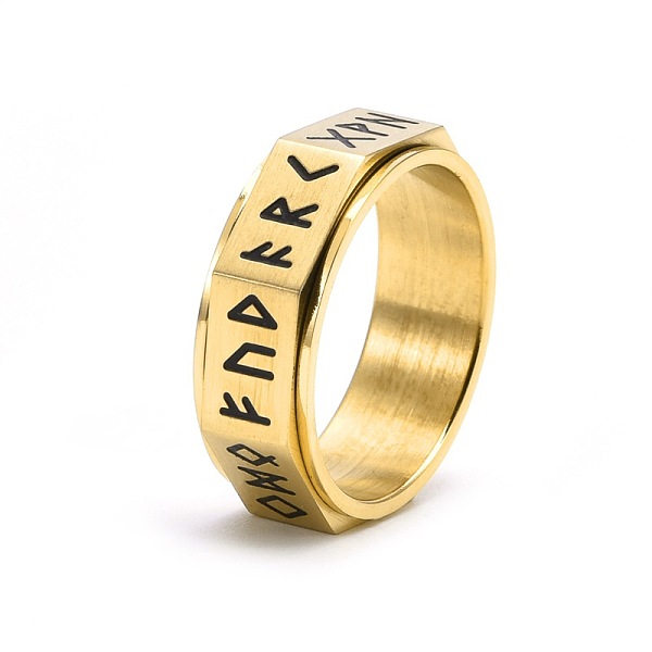 PandaHall Rune Words Viking Amulet Titanium Steel Rotating Finger Ring, Fidget Spinner Ring for Calming Worry Meditation, Golden, US Size 8...
PandaHall Rune Words Viking Amulet Titanium Steel Rotating Finger Ring, Fidget Spinner Ring for Calming Worry Meditation, Golden, US Size 8...