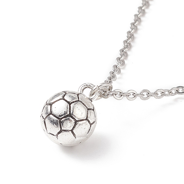 PandaHall FootBall/Soccer Ball Alloy Pendant Necklace with 304 Stainless Steel Cable Chains, Sport Theme Jewelry for Men Women, Antique...
PandaHall FootBall/Soccer Ball Alloy Pendant Necklace with 304 Stainless Steel Cable Chains, Sport Theme Jewelry for Men Women, Antique...