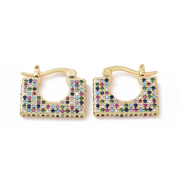 PandaHall Cubic Zirconia Rectangle Hoop Earrings, Real 18K Gold Plated Brass Jewelry for Women, Colorful, 19x16x2.5mm, Pin: 16x1~1.4mm Cubic...
PandaHall Cubic Zirconia Rectangle Hoop Earrings, Real 18K Gold Plated Brass Jewelry for Women, Colorful, 19x16x2.5mm, Pin: 16x1~1.4mm Cubic...