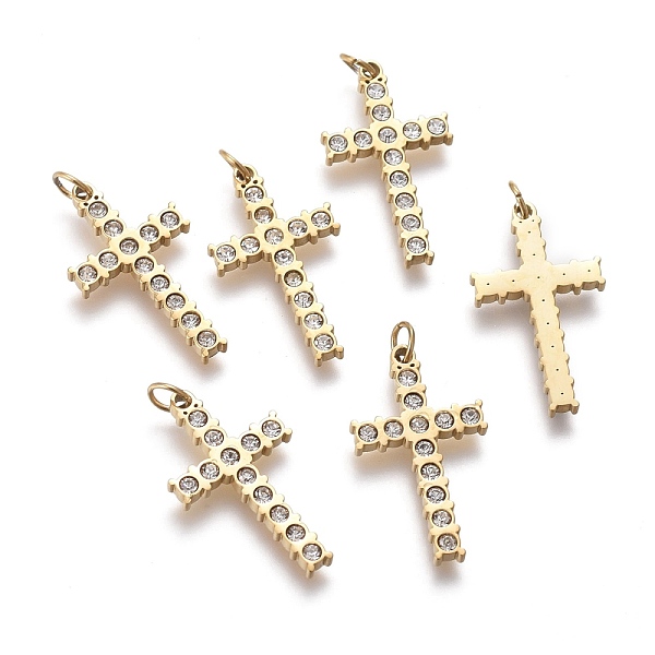 PandaHall 316 Surgical Stainless Steel Pendants, with Crystal Rhinestone and Jump Rings, Cross, Golden, 18x10x1.5mm, Hole: 2.5mm Stainless..., Clear
PandaHall 316 Surgical Stainless Steel Pendants, with Crystal Rhinestone and Jump Rings, Cross, Golden, 18x10x1.5mm, Hole: 2.5mm Stainless..., Clear