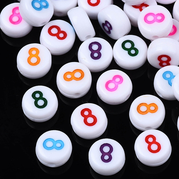PandaHall White Opaque Acrylic Beads, Flat Round with Mixed Color Number, Num.8, 7x3.5mm, Hole: 1.2mm, about 3800pcs/500g Acrylic Number..., Multicolor
PandaHall White Opaque Acrylic Beads, Flat Round with Mixed Color Number, Num.8, 7x3.5mm, Hole: 1.2mm, about 3800pcs/500g Acrylic Number..., Multicolor