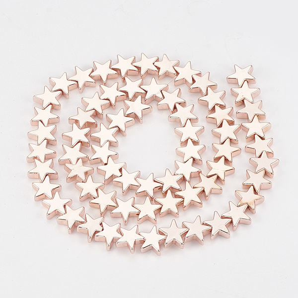 PandaHall Electroplate Non-magnetic Synthetic Hematite Beads Strands, Star, Rose Gold Plated, 8x8x2.5mm, Hole: 1mm, about 63pcs/strand, 15.7...
PandaHall Electroplate Non-magnetic Synthetic Hematite Beads Strands, Star, Rose Gold Plated, 8x8x2.5mm, Hole: 1mm, about 63pcs/strand, 15.7...