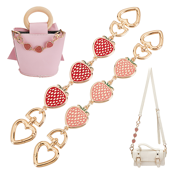 PandaHall Olycraft 2Pcs 2 Colors Alloy Enamel Strawberry Link Bag Strap Extenders Sets, with Heart Shaped Spring Gate Ring, Mixed Color..., Multicolor
PandaHall Olycraft 2Pcs 2 Colors Alloy Enamel Strawberry Link Bag Strap Extenders Sets, with Heart Shaped Spring Gate Ring, Mixed Color..., Multicolor