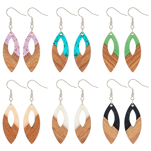 PandaHall 6 Pair 6 Color Resin & Wood Dangle Earrings with Iron Pins, Horse Eye, Mixed Color, 59x15.5mm, 1 Pair/color Resin Horse Eye..., Multicolor
PandaHall 6 Pair 6 Color Resin & Wood Dangle Earrings with Iron Pins, Horse Eye, Mixed Color, 59x15.5mm, 1 Pair/color Resin Horse Eye..., Multicolor