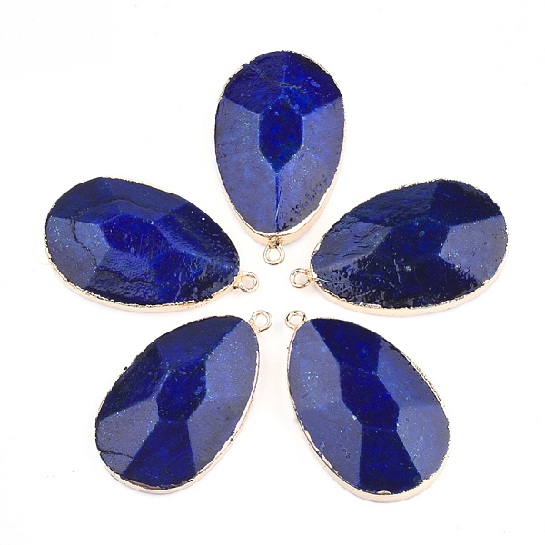 PandaHall Electroplate Natural Lapis Lazuli Pendants, with Iron Findings, Dyed, teardrop, Golden, 41~42x24~25x8~9mm, Hole: 1.8mm Lapis...
PandaHall Electroplate Natural Lapis Lazuli Pendants, with Iron Findings, Dyed, teardrop, Golden, 41~42x24~25x8~9mm, Hole: 1.8mm Lapis...