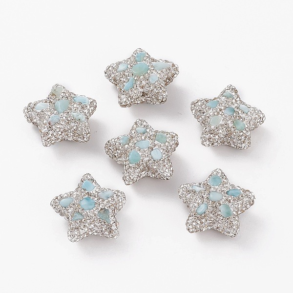 PandaHall Handamde Polymer Clay Rhinestone Beads, with Larimar, Star, Crystal, 21.9~22.5x23.1~24x10.4~11.2mm, Hole: 1mm Larimar Star Clear
PandaHall Handamde Polymer Clay Rhinestone Beads, with Larimar, Star, Crystal, 21.9~22.5x23.1~24x10.4~11.2mm, Hole: 1mm Larimar Star Clear