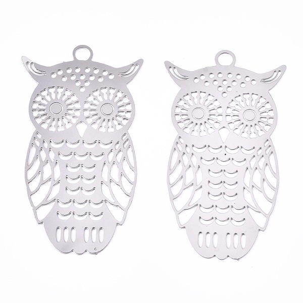 PandaHall 201 Stainless Steel Filigree Pendants, Etched Metal Embellishments, Owl, Stainless Steel Color, 36x20x0.3mm, Hole: 2mm 201...
PandaHall 201 Stainless Steel Filigree Pendants, Etched Metal Embellishments, Owl, Stainless Steel Color, 36x20x0.3mm, Hole: 2mm 201...