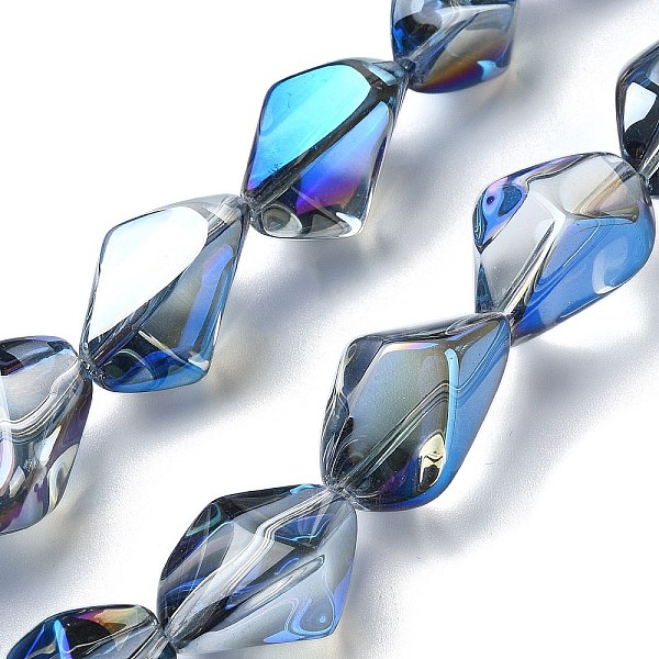 PandaHall Half Rainbow Plated Electroplate Transparent Glass Beads Strands, Nuggets, Prussian Blue, 22x12.5x15mm, Hole: 1.4mm, about...
PandaHall Half Rainbow Plated Electroplate Transparent Glass Beads Strands, Nuggets, Prussian Blue, 22x12.5x15mm, Hole: 1.4mm, about...