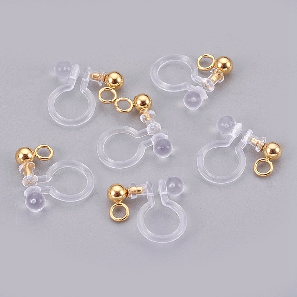 PandaHall Stainless Steel Clip On Earring Findings, with Plastic, Real 18k Gold Plated, 11x10.5x3mm, Hole: 1.8mm Stainless Steel Clear
PandaHall Stainless Steel Clip On Earring Findings, with Plastic, Real 18k Gold Plated, 11x10.5x3mm, Hole: 1.8mm Stainless Steel Clear