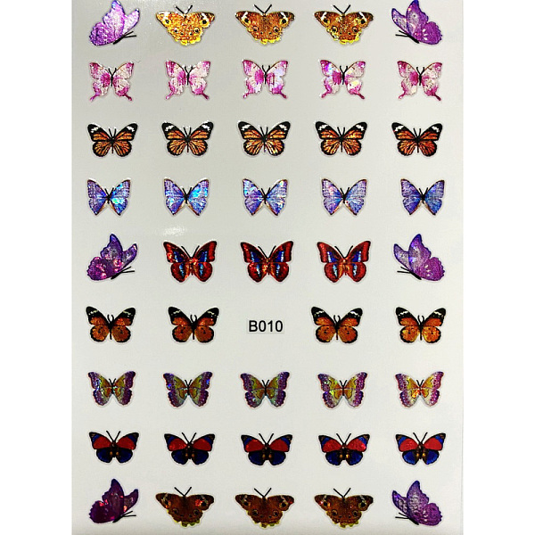 PandaHall Laser Butterfly Nail Polish Foil Adhesive Decals, for Nail Art Tips Charms Accessories Decoration, Colorful, 96x64mm Paper...
PandaHall Laser Butterfly Nail Polish Foil Adhesive Decals, for Nail Art Tips Charms Accessories Decoration, Colorful, 96x64mm Paper...