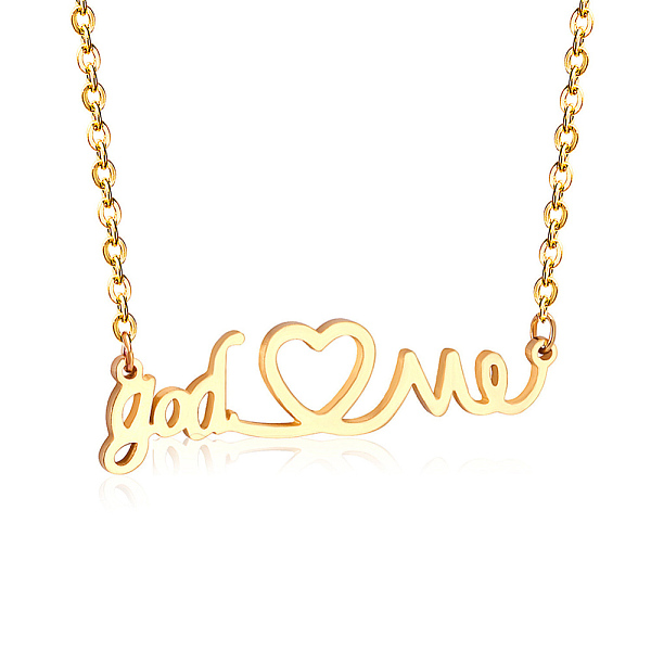 PandaHall SHEGRACE Stainless Steel Pendant Necklaces, with Lobster Claw Clasps and Cable Chains, Word God Love and Heart, Real 18K Gold...
PandaHall SHEGRACE Stainless Steel Pendant Necklaces, with Lobster Claw Clasps and Cable Chains, Word God Love and Heart, Real 18K Gold...