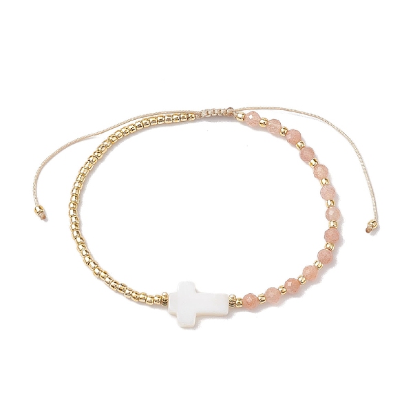 PandaHall 3mm Round Faceted Natural Sunstone & Seed Beads Braided Bead Bracelets, Adjustable Cross Natural Sea Shell Bracelets for Women..., Pink
PandaHall 3mm Round Faceted Natural Sunstone & Seed Beads Braided Bead Bracelets, Adjustable Cross Natural Sea Shell Bracelets for Women..., Pink
