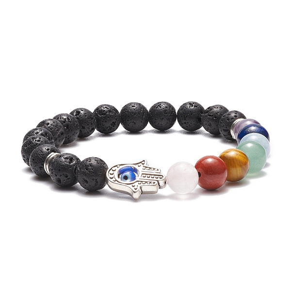 PandaHall Natural Mixed Gemstone Stretch Bracelet, Alloy Hamsa Hand with Lampwork Evil Eye Beaded 7 Chakra Bracelet for Women, Inner...
PandaHall Natural Mixed Gemstone Stretch Bracelet, Alloy Hamsa Hand with Lampwork Evil Eye Beaded 7 Chakra Bracelet for Women, Inner...