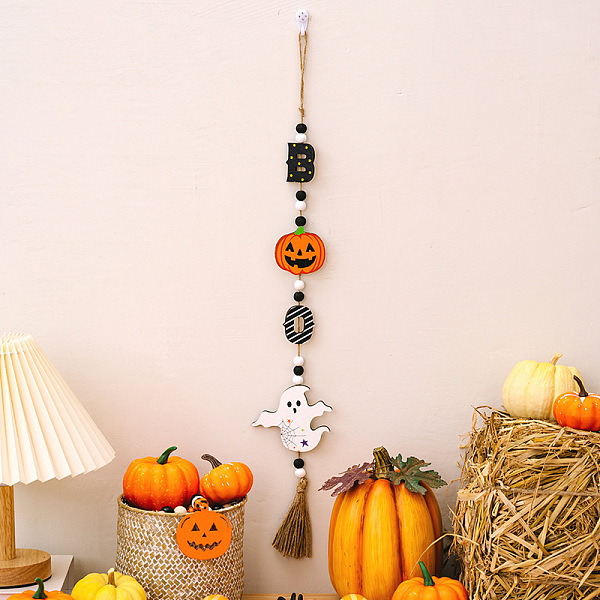 PandaHall Halloween Wood Bead Tassel Tree Ornaments, Pumpkin Ghost Bead Wall Hanging Garland for Home Party Decorations, Ghost, 590x30mm...
PandaHall Halloween Wood Bead Tassel Tree Ornaments, Pumpkin Ghost Bead Wall Hanging Garland for Home Party Decorations, Ghost, 590x30mm...
