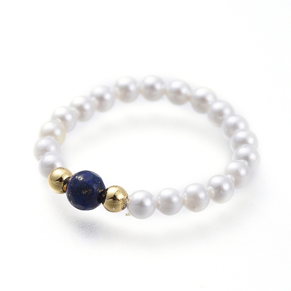 PandaHall Natural Lapis Lazuli Gemstone Stretch Rings, with Round Shell Pearl Beads and Brass Beads, Golden, US Size 7 1/4(17.5mm) Lapis...
PandaHall Natural Lapis Lazuli Gemstone Stretch Rings, with Round Shell Pearl Beads and Brass Beads, Golden, US Size 7 1/4(17.5mm) Lapis...