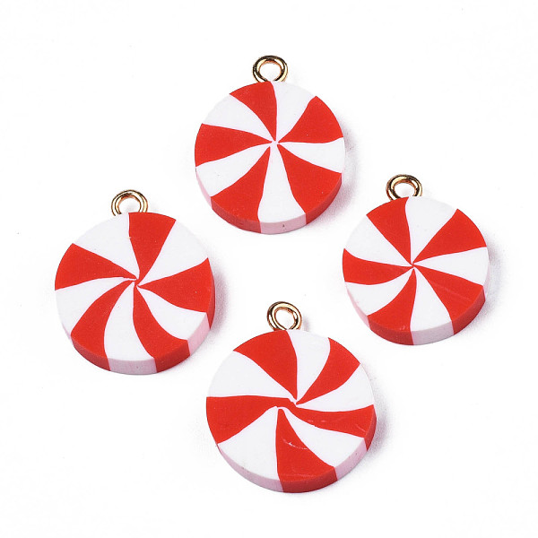 PandaHall Handmade Polymer Clay Pendants, with Light Gold Iron Loop, Flat Round, Red, 19.5~20.5x15.5~16.5x3.5~4mm, Hole: 2mm Polymer Clay...
PandaHall Handmade Polymer Clay Pendants, with Light Gold Iron Loop, Flat Round, Red, 19.5~20.5x15.5~16.5x3.5~4mm, Hole: 2mm Polymer Clay...